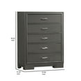 thumbnail image 5 of Benjara Aliso 47 Inch Tall Dresser Chest, 5 Drawers, Solid Wood, Dark Gray Finish, 5 of 5