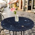 thumbnail image 6 of Blue Starry Sky Round Tablecloth for 55-60 Inch Tables, Fitted Table Cover with Elastic Edge, Universe Space Galaxy Night Star Waterproof Outdoor Table Cloth Protector for Patio Garden Dinner Picnic, 6 of 9