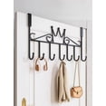thumbnail image 3 of 1pc 7-Hook Over The Door Organizer - Metal Wall-Mounted Rack, Coat/Towel Hanger for Clothes, Hats, Wallets, Bathrobes - Home Decor Storage, 3 of 9