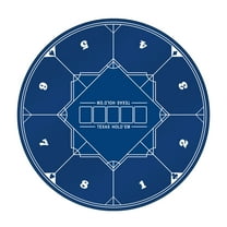 GSE Games & Sports Expert 47" x 47" Professional Casino Blue Round Texas Hold'em Layout Mat, Texas Hold'em Felt for Parties, Home Entertainment, Game Night
