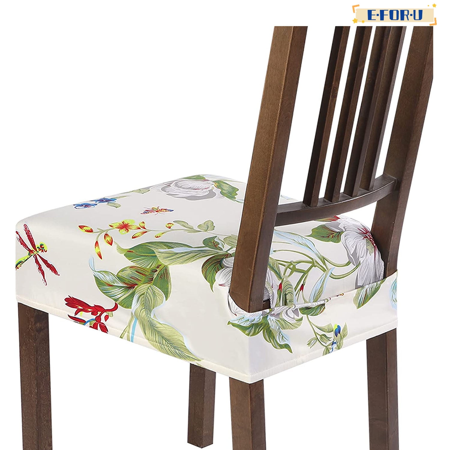 Stretch Dining Chair Seat Covers Set of 6, Soft Removable Washable Seat