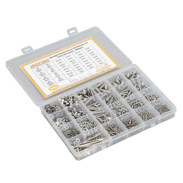 Vis Écrous Rondelles Clé, 884 Pcs Vis Écrou Vis en Acier Inoxydable Vis Méticuleusement Conçues