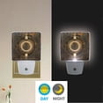 thumbnail image 5 of Abstract Bronze Geometric Night Light 2 Pack LED Nightlight Plug into Wall Dusk to Dawn Sensor Soft White, 5 of 7