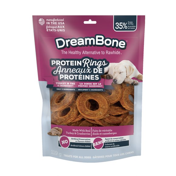 DreamBone® Protein Rings With Real Turkey & Cranberries, Rawhide-Free Protein Ring Chews, Artificial Free, For All Dogs 18.1KG