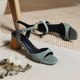thumbnail image 4 of Sandalias de verano para mujer con tacones altos de cuero de microfibra de color sólido a la moda Wmkox8yii shjk7111, 4 of 9