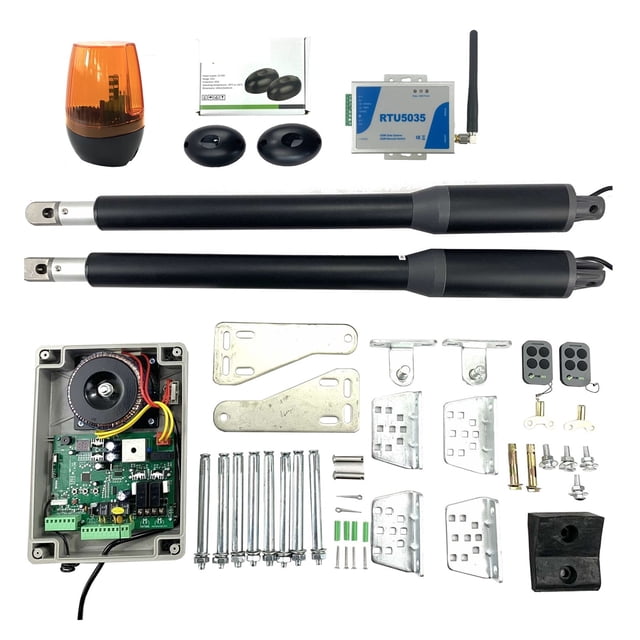 Swing Gate Actuator Door Opener Gate Opener Home Gate 150DC. Signal Lamp, Photocells Included Remote Control For Gate ,Easy to Install