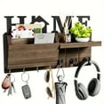 thumbnail image 2 of 1pc Wall Hanging Storage Holder, Wooden Wall Mounted Storage Rack With 7 Hooks,, 2 of 12
