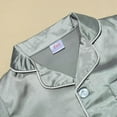 thumbnail image 7 of Kiijoy Big Girls Satin Pajamas Solid Unisex Long Sleeve Shirt Pants Sleepwear, Sizes 9-10, 7 of 7