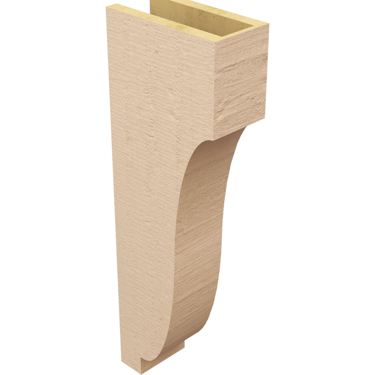 5"W x 10"D x 30"H Thin Van Buren Rough Cedar Woodgrain TimberThane Corbel, Primed Tan
