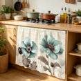 thumbnail image 6 of Blue Green Floral Cabinet Curtain 35"Wx35"L,Dustproof Under Sink Skirt with Self Adhesive Tape,Spring Summer Mallow Flowers Retro Cabinet Curtain Cover for Kitchen Sink,Bathroom Vanity,Laundry Room, 6 of 9