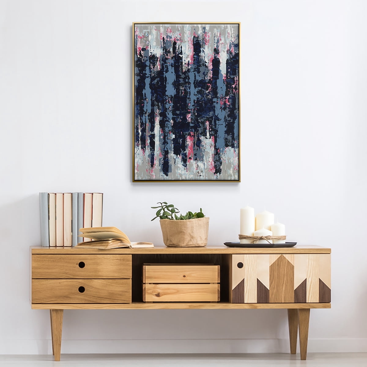 Veiled Heat Framed Premium Gallery Wrapped Canvas - Ready to Hang - 17 x 25 - Gold Floating Frame
