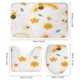 thumbnail image 3 of Cute Bees And Rainbows Pattern Shower Curtain Bathroom Sets Toilet Lid Rug, Bath Mat And Contour Mat, Shower Curtain 4Pcs, 3 of 8