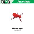 thumbnail image 2 of Thor Outdoor Foam Spider Fly Fishing Set – 6 Pc, Red, Hook Size #12, Topwater Dry Flies for Bass, Panfish, Trout, 2 of 6