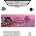 thumbnail image 7 of Japanese Sakura Flower Extended Mouse Pad 31.5x11.8 Inch XL Pink Cherry Blossom Non-Slip Rubber Base Large Mousepad with Stitched Edges Waterproof Keyboard Mouse Mat Desk Pad for Office Home Game, 7 of 7