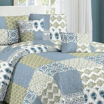 ANMINY Reversible Floral Coverlet Bedding Set - King All-Season Soft Polyester Quilt with Pillowcase | Vibrant Floral Design & Easy Care