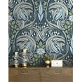 thumbnail image 5 of NextWall  Bird Ogee Peel and Stick Wallpaper 20.5 in. W x 18 ft. L - Navy & Fern Green, 5 of 8