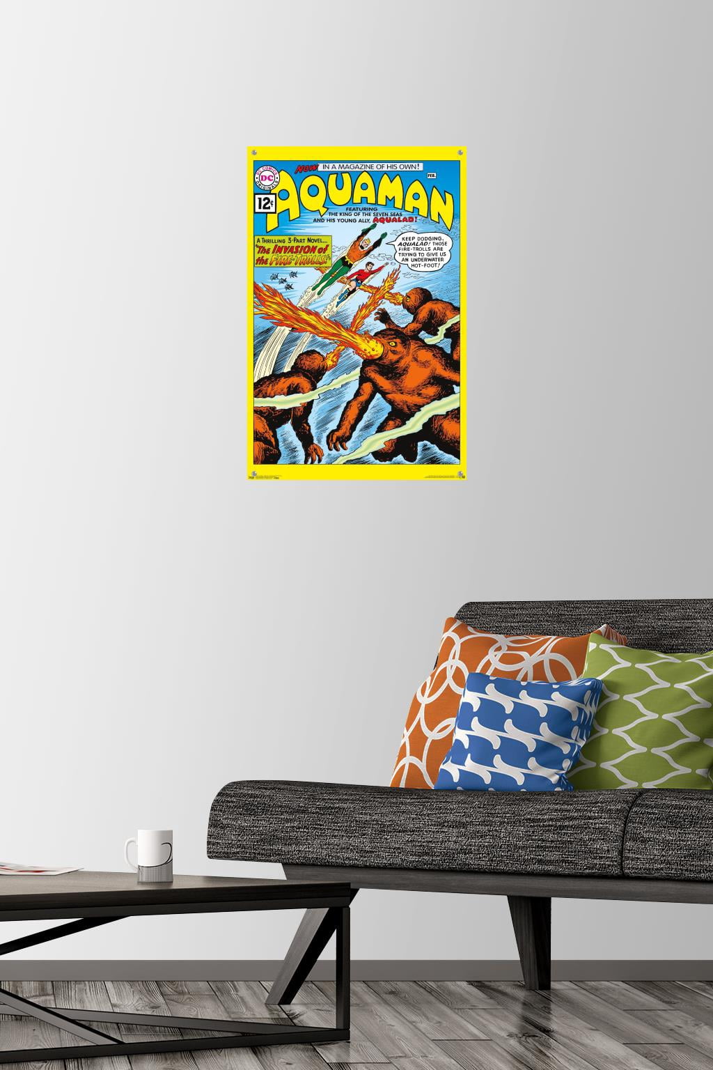 DC Comics - Aquaman - The Invasion of the Fire-Trolls Wall Poster with Pushpins, 14.725" x 22.375"