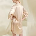 thumbnail image 3 of BLVB Satin Nightgown for Women Button down Sleep Shirt 3/4 Sleeve Sleepwear Pajama Top Nightshirt S-XXL, 3 of 4
