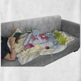 thumbnail image 6 of Butterfly Soft Flannel Fleece Throw Blanket, Clever Rabbit Enjoying the Nature with Butterflies Tulips Daisies Art Print, Cozy Plush for Indoor and Outdoor Use, 50" x 60", Multicolor, by Ambesonne, 6 of 6
