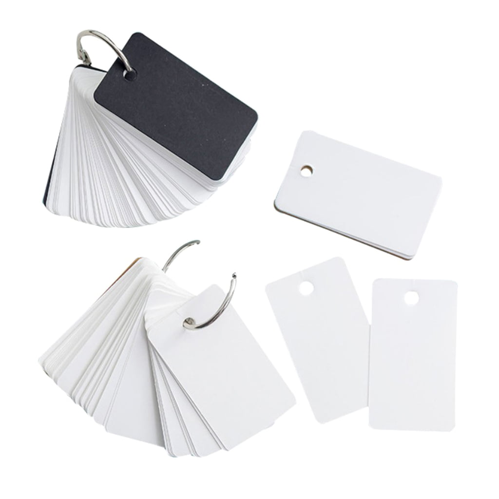 2 Pieces/Set Note Card With Binder Ring Memo Pad DIY Flash Cards Khaki/Black 