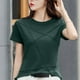 thumbnail image 4 of Gibobby Playera Térmica Ligera Botón de las mujeres Camisas diarias casuales Cuello en V Camiseta de manga corta Camiseta Tops Túnica Blusa delgada（Verde， XXL), 4 of 4