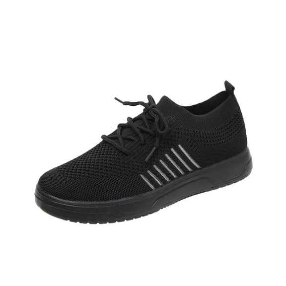 JINMGG Sneakers for Women Plus Clearance Women Lace Up Sneakers Color Solid Color Shoes Plus Size Fashion Sports Casual Shoes Black 40