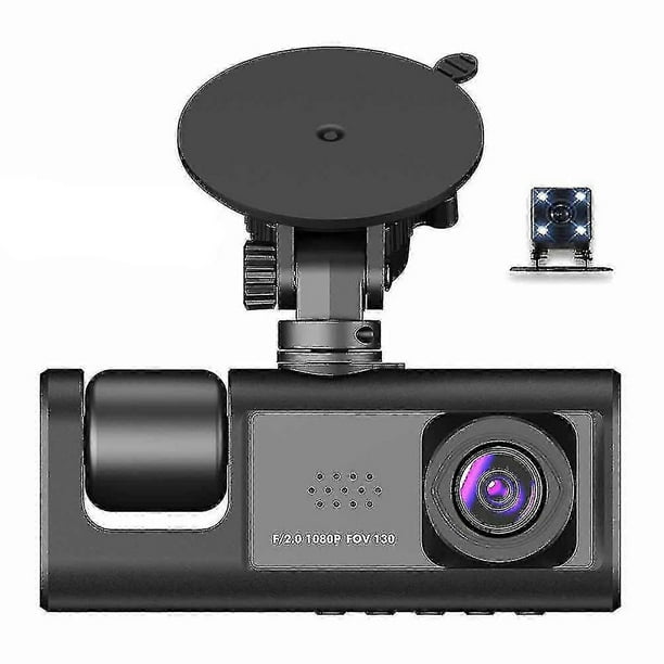 Car Driving Recorder, Three Camera Dash Cam Front and Rear and Interior 1080P Dash Camera, Dvr Dashboard Night Vision Camera