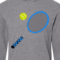 thumbnail image 4 of Inktastic Blue Tennis Racket and Ball Long Sleeve T-Shirt, 4 of 5