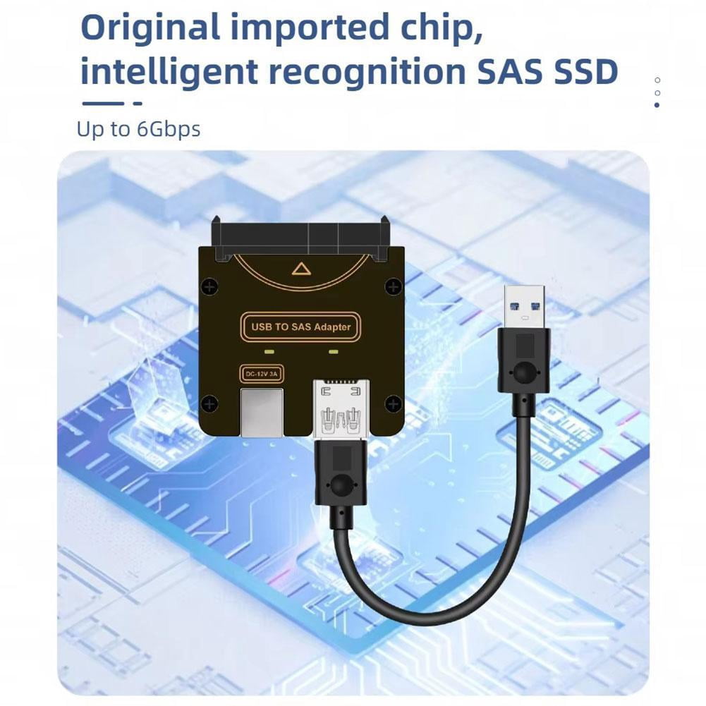 SharkTRUE Ywalxskk USBto SAS Adapter Gbps, SFF to USBConverter forInch SAS HDDSSD, External Hard Drive Reader for Data Recovery, DIY Server Storage, Backup, Support K Sectors