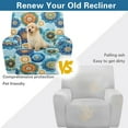 thumbnail image 5 of Renewold Bohemian Flower Blue Couch Cover Recliner Comfy Chair Cover for Recliner 4 Pieces Anti-Slip Single Seat Couch Slipcover Stretch Furniture Protector for Living Room, 5 of 8