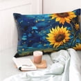 thumbnail image 4 of Kdxio Cotton Pillow Cases 14"x20" Pillowcases,Soft and Breathable Bedroom Pillow Cases-Vintage Starry Sky Sunflower-No Pillow Core, 4 of 5