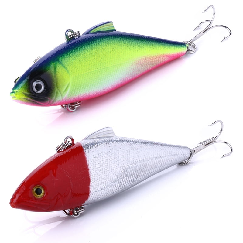 HENGJIA Fishing Lures, Sinking Lipless Crankbait for Bass, Metal Hard Bait Swimbait Freshwater Saltwater Fishing Tackle Lures Treble Hook for Bass Walleye Trout