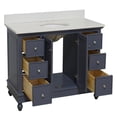 thumbnail image 6 of Bella 48" Bathroom Vanity with Marine Gray Cabinet and Quartz Top, 6 of 7