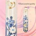 thumbnail image 5 of Matashi Hand Painted 5" Blue and Ivory Enamel Flower Mezuzah Embellished with Gold Accents and fine Crystals, 5 of 7