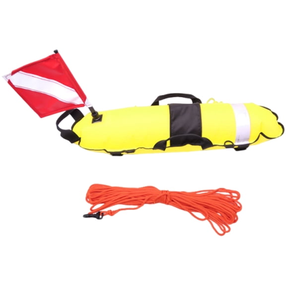 Scubas Diving Buoy with Flag & Webbing Handle, Diver Down Marker Float for Spearfishing Snorkeling