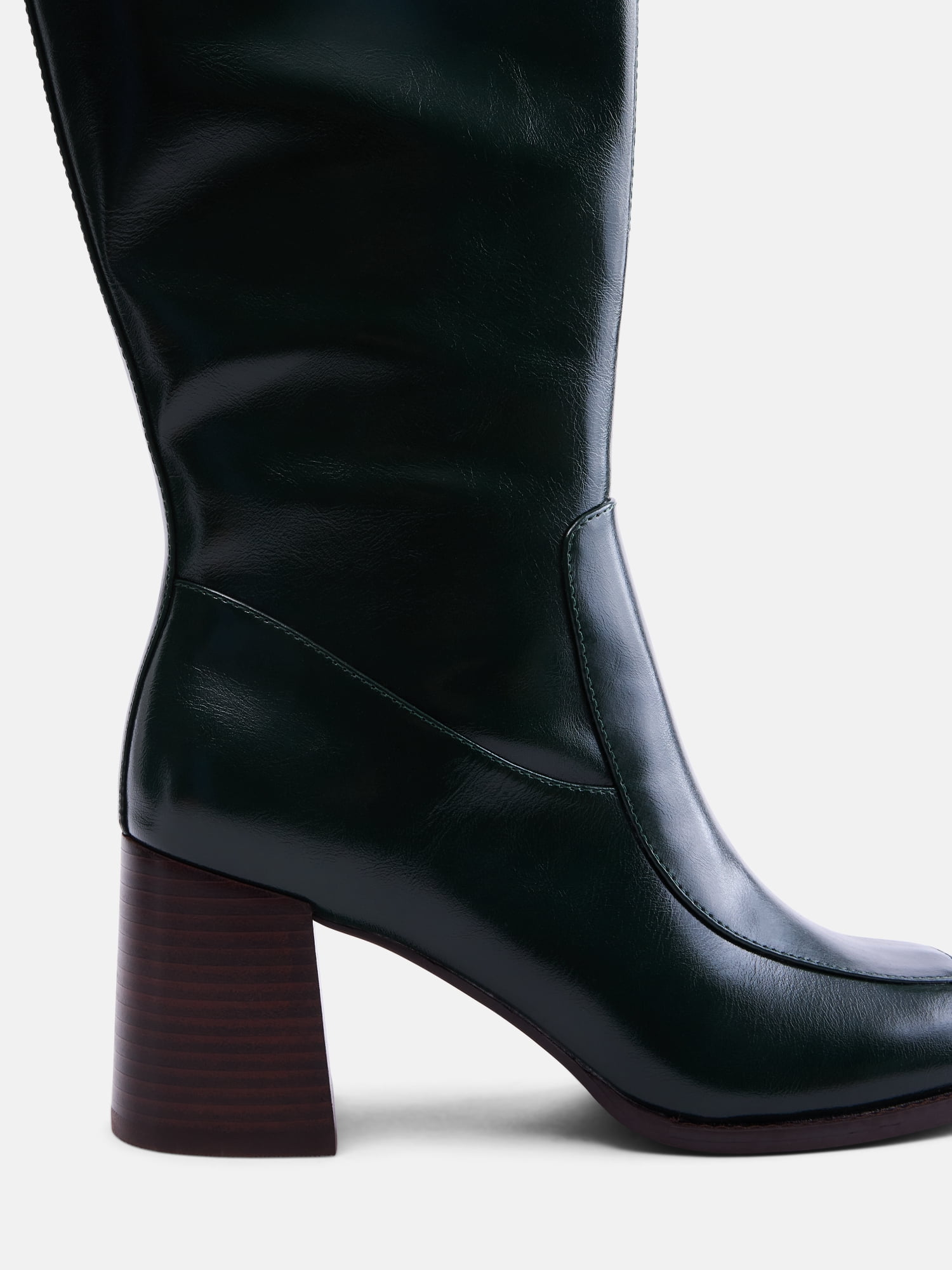 Free Assembly Women's Faux Leather Square Toe Tall Boots