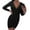 Black, variant on Women's Fashion Sequins Patch Deep V-Neck Long Sleeve Party Dress Prom Dress Long Long Slit Dresses Long Dress with Pearl Bridal Cape Guest of Wedding Dress Dresses Elegant Petite Fall Dresses Formal
