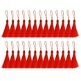 thumbnail image 1 of Unique Bargains 14cm/5.5 Inch Bookmark Tassels Soft Silky Floss Cord Loop Mini Handmade Tassels Red 50 Pack, 1 of 5