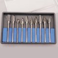 thumbnail image 1 of 10pcs Tungsten Carbide Steel Burrs Files Metalworking Carving Tool Set, 1 of 1
