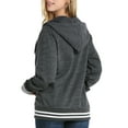 thumbnail image 4 of Doublju Women's Lightweight Thin Varsity Stripe Zip Up Hoodie Jacekt with Plus Size, 4 of 5