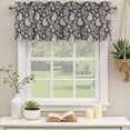 thumbnail image 2 of 2 Pack Valances for Window, Grey Paisley Short Curtains for Kitchen Bedroom Living Room, Ethnic Vintage Floral Botanical Abstract Rod Pocket Small Window Treatment Valance Drapes 42 x 12 Inch, 2 of 8