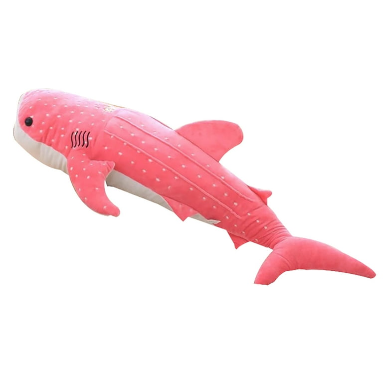 Cute Shark Plush Toy Big Fish Cloth Doll Whale Stuffed Children Birthday Gift, Size: 50, Pink