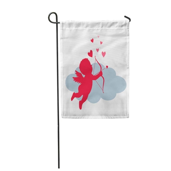 LADDKE Cupid of Love Arrow and Onion The Silhouette Ancient Garden Flag Decorative Flag House Banner 12x18 inch