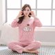 thumbnail image 3 of EeaseMX Conjunto de pijama de manga larga con dibujos animados, ropa de dormir de otoño de algodón, ropa de estar por casa, traje para mujer, talla XL (Oso Durmiente), 3 of 7