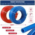 thumbnail image 2 of PEX Pipe 1/2 Inch 100ft 2 Rolls PEX Tubing EVOH Pex-B Pipe Non Oxygen Barrier Durable Leakage-Proof Flexible for Residential Water Lines in Homes pex Radiant Heat Tubing(Red+Blue), 2 of 8