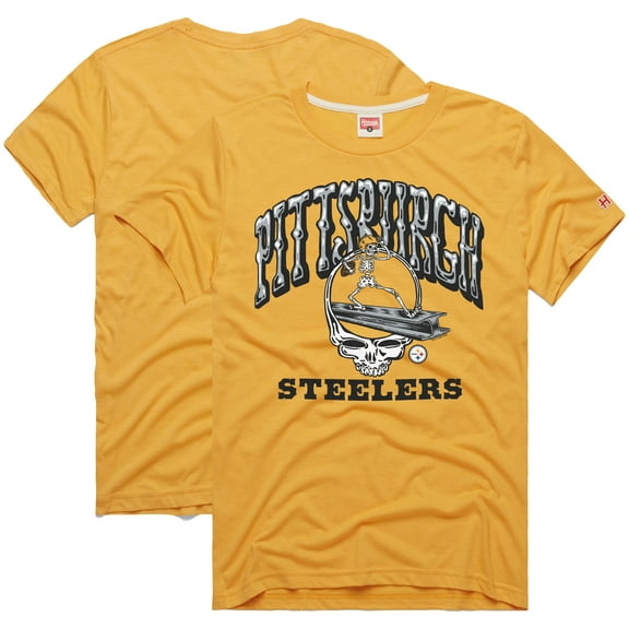 Men's Homage Gold Pittsburgh Steelers NFL x Grateful Dead Tri-Blend T-Shirt