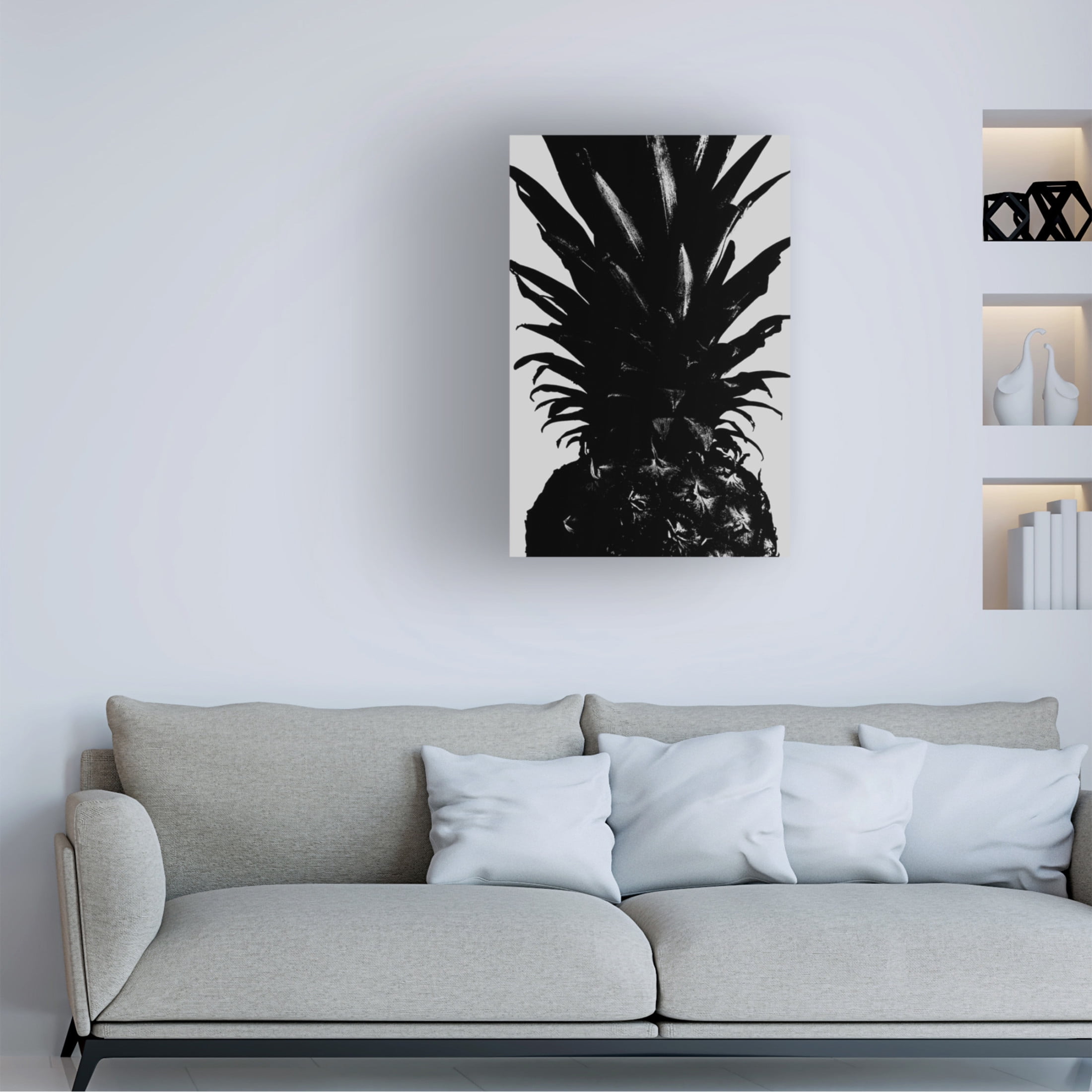 Pictufy Studio III 'Pineapple BW' Canvas Art - 30 x 47 Inches