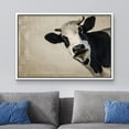 thumbnail image 2 of wall26 Framed Canvas Print Wall Art Black &amp; White Cow Portrait on Grunge Background Animals Wildlife Digital Art Realism Rustic Nature Photography for Living Room, Bedroom, Office - 16"x24&q, 2 of 5