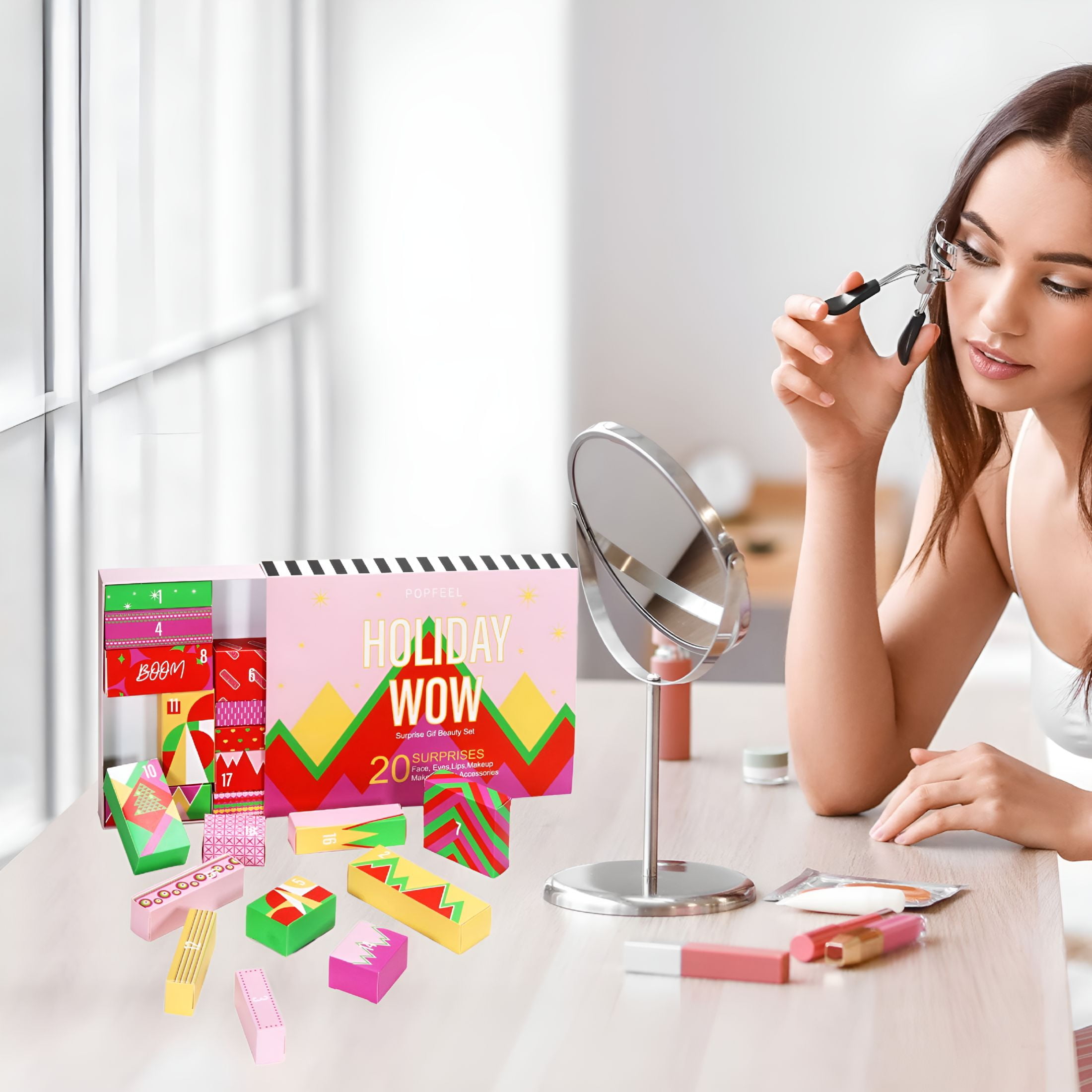 RAGUPEL 2024 Makeup Advent Calendar 20Days Countdown Calendar Makeup Boxes For New Year Beauty Skin Care Advent Cosmetics Calendar 2024 For Teens Girls Women