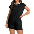 thumbnail image 5 of Fantaslook Color Block Two Piece Outfits for Women Lounge Sets Cap Sleeve Tops and Shorts Set Sweatsuits with Pockets, 5 of 8